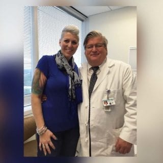 Mesothelioma survivor Heather Von St. James at her annual checkup with Dr. Sugarbaker