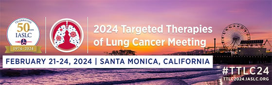 This image shows the logo for the 2024 Targeted Therapies of Lung Cancer Meeting.